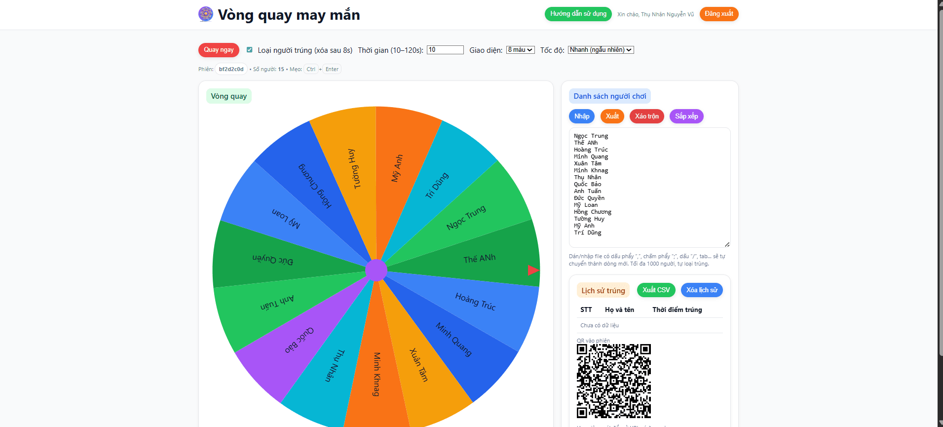 Vòng quay may mắn – Phiên bản: 2.0