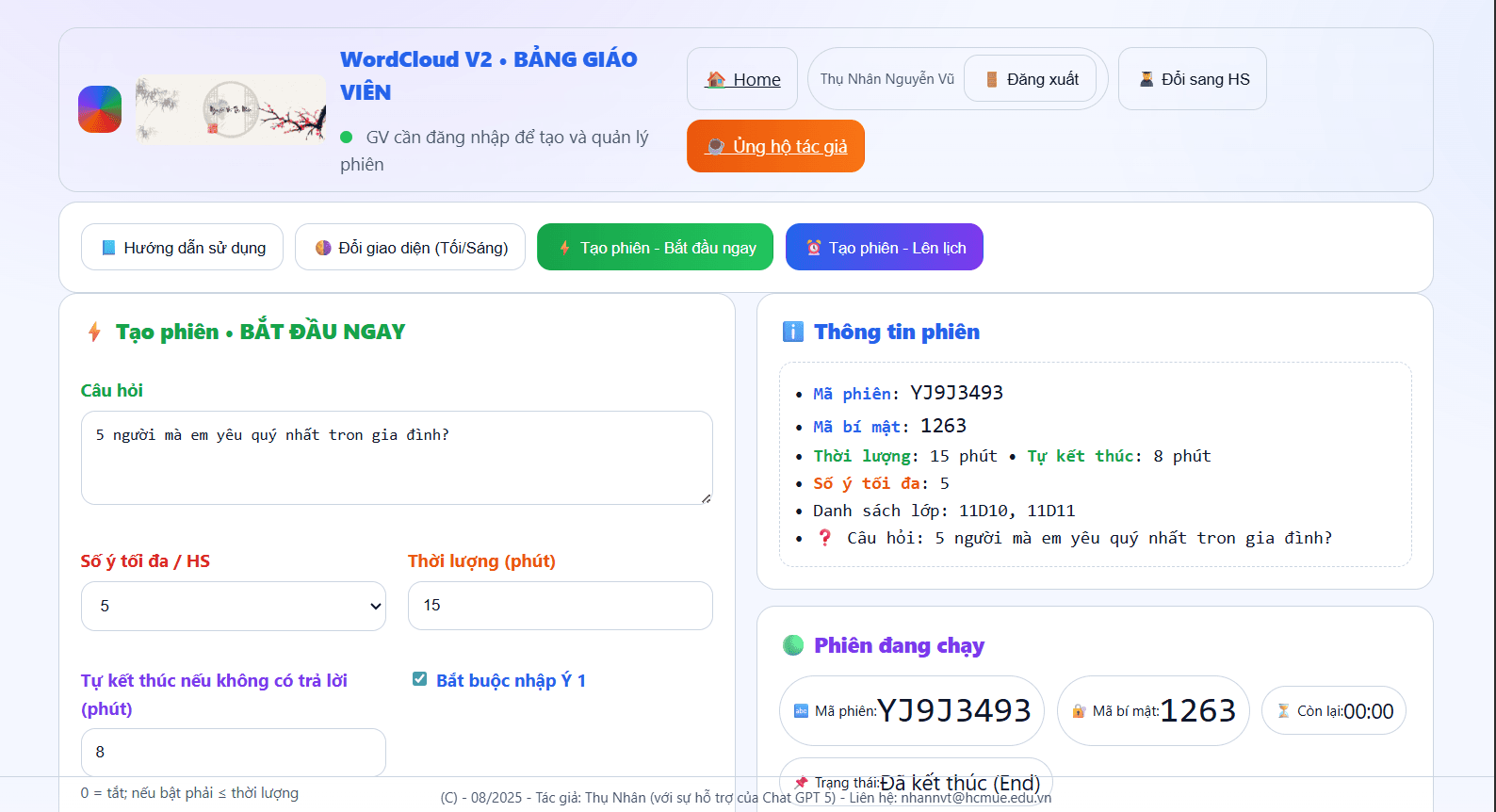 Công cụ tạo WORD CLOUD – Ver:2.1.1 cùng ChatGPT 5